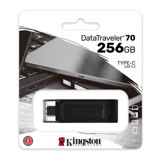 Kingston DataTraveler 70 256GB USB-C 3.2 Gen 1 Flash Drive Kingston DataTraveler 70 256GB USB-C 3.2 Gen 1 Flash Drive