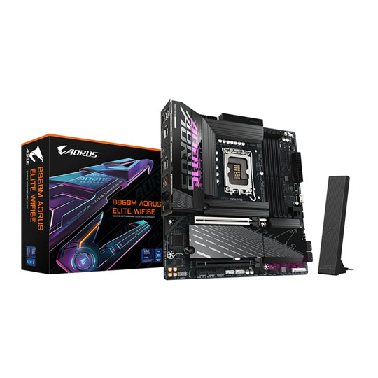 Gigabyte B860M AORUS ELITE WIFI6E DDR5 PCIe 5.0 Micro-ATX Motherboard Gigabyte B860M AORUS ELITE WIFI6E DDR5 PCIe 5.0 Micro-ATX Motherboard