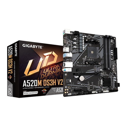 Gigabyte A520M DS3H V2 AM4 DDR4 PCIe 3.0 Micro-ATX Motherboard