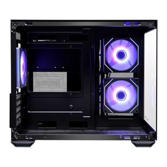 Cooler Master Elite 481 Wood Black Dual Chamber RGB MicroATX Tower Tempered Glass PC Case : image 3
