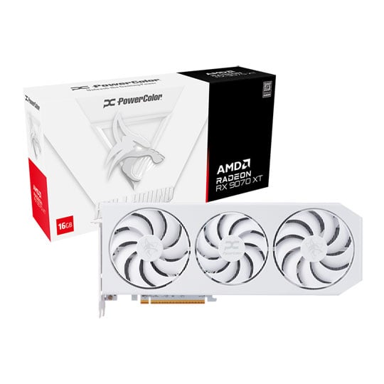 PowerColor AMD Radeon RX 9070 XT HELLHOUND SPECTRAL WHITE 16GB GDDR6 Graphics Card