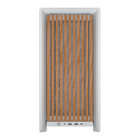 CORSAIR FRAME 4000D Wood RS White Mid Tower Tempered Glass PC Case