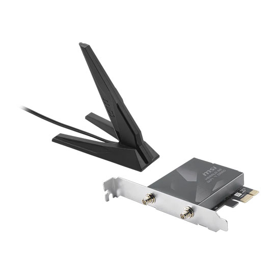 MSI HERALD BE9400 Wi-Fi 7 Tri-Band PCIe x1 Expansion Card with High-Gain Antenna MSI HERALD BE9400 Wi-Fi 7 Tri-Band PCIe x1 Expansion Card with High-Gain Antenna