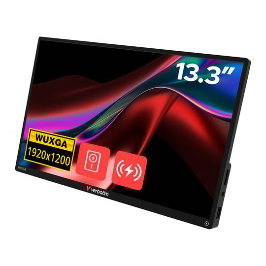 Open Box Verbatim 13.3" Portable IPS WUXGA Touchscreen Monitor with Power Bank