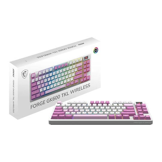 MSI FORGE GK600 TKL W VIOLET Wireless Mechanical Gaming Keyboard