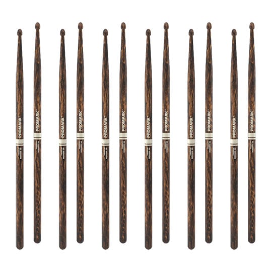 6 x Pairs ProMark Rebound 2B FireGrain Hickory Drumstick, Acorn Wood Tip