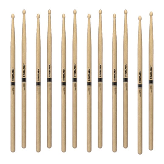 6 x Pairs ProMark Rebound 5A Hickory Drumstick, Acorn Wood Tip