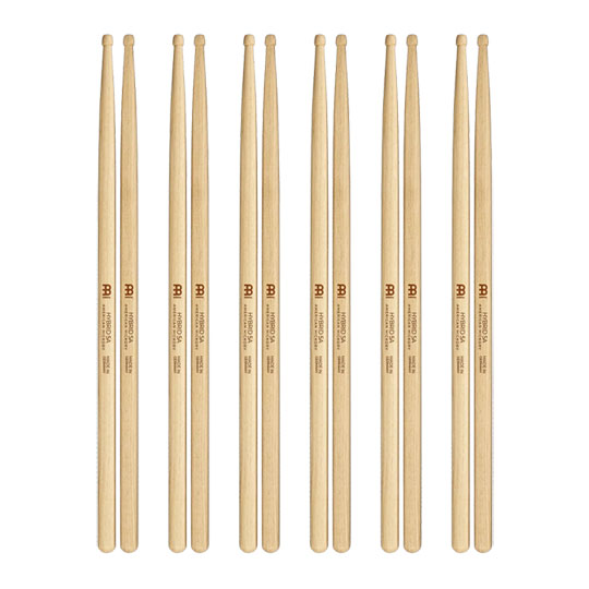 6 x Pairs - Meinl Hybrid 5A American Hickory Drumsticks - SB106