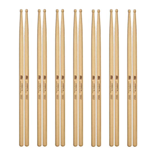 6 x Pairs - Meinl Hybrid 7A American Hickory Drumsticks SB105