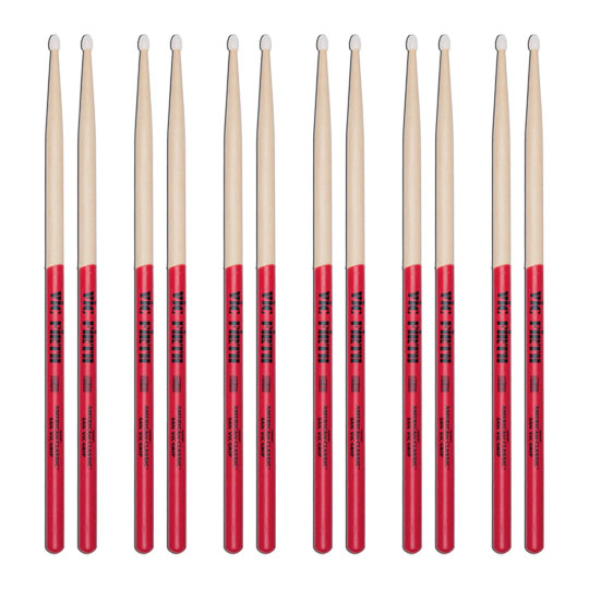 6 x Pairs Vic Firth American Classic 5A w/ Vic Grip Drumsticks