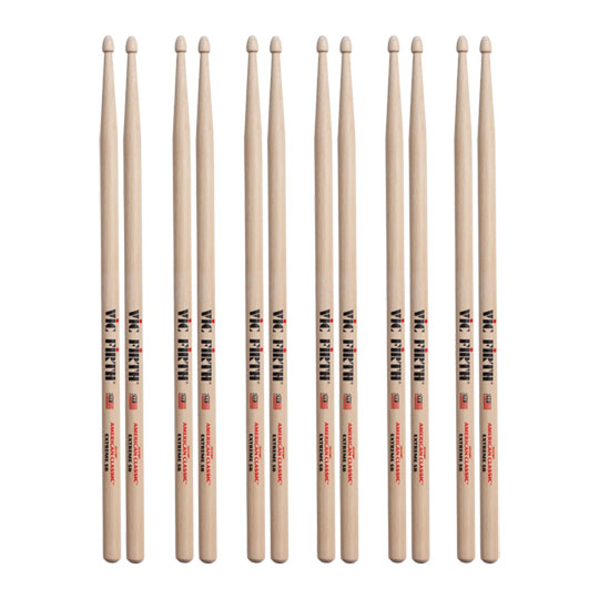 6 x Pairs Vic Firth American Classic® Extreme 5B Drumsticks