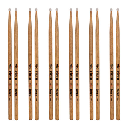 6 x Pairs Vic Firth VF-5BTN Drumsticks