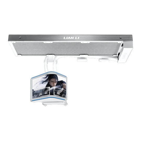 Lian Li Hydroshift II OLED Curved 360 Fanless White All in One Liquid CPU Cooler