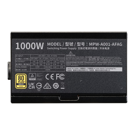 Cooler Master Elite Gold 1000 Modular ATX 3.1 PSU / Power Supply : image 3