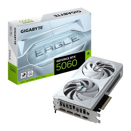 Open Box Gigabyte NVIDIA GeForce RTX 5060 EAGLE OC ICE 8GB Blackwell Graphics Card : image 1
