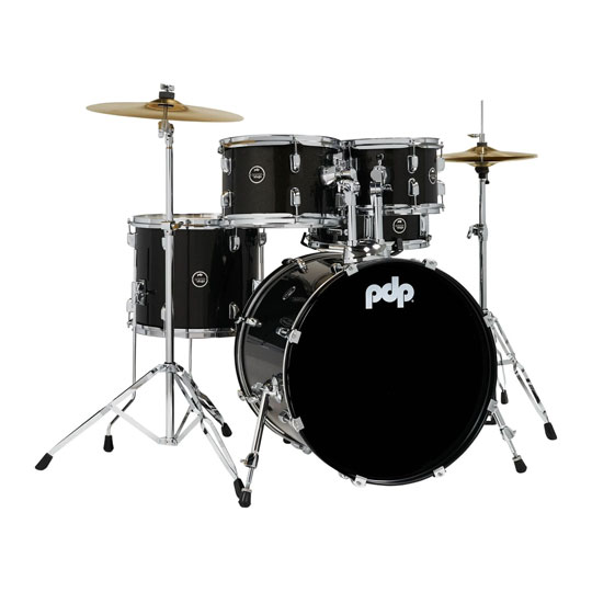 PDP Center Stage 20" 5 Pc Drum Kit w/ Hardware and Cymbals - Iridescent Black Sparkle : image 3