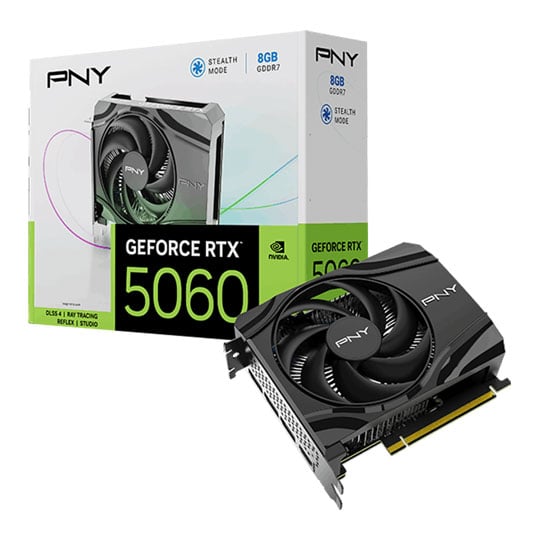 PNY NVIDIA GeForce RTX 5060 SINGLE FAN 8GB Blackwell Graphics Card