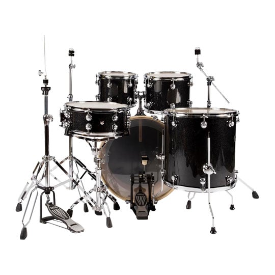 Natal Arcadia Poplar 5 Pc 22" Drum Kit with Hardware - Black Sparkle