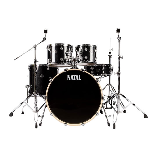 Natal Arcadia Poplar 5 Pc 22" Drum Kit with Hardware - Black Sparkle : image 3