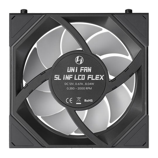 Lian Li Uni Fan SL-INF LCD Flex 120mm Black Reverse Blade ARGB PWM Fan : image 4
