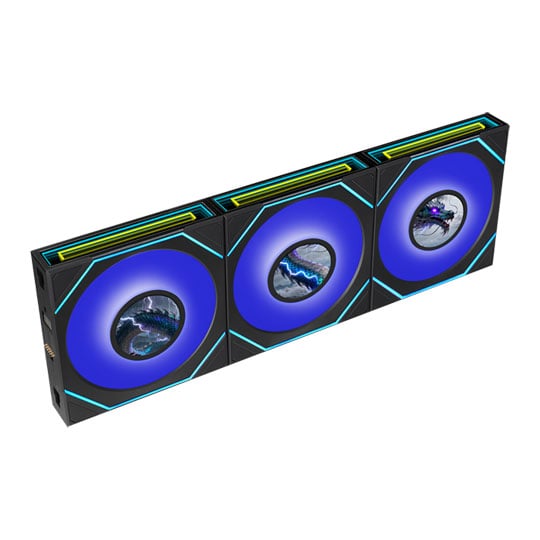 Lian Li Uni Fan SL-INF LCD Flex 120mm Black Reverse Blade ARGB PWM Triple Fan Pack : image 1
