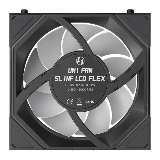 Lian Li Uni Fan SL-INF LCD Flex 120mm Black Reverse Blade ARGB PWM Triple Fan Pack : image 4