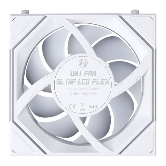 Lian Li Uni Fan SL-INF LCD Flex 120mm White Reverse Blade ARGB PWM Triple Fan Pack : image 4