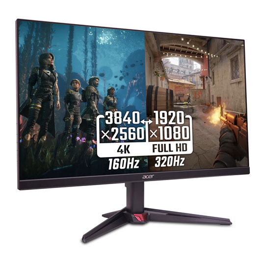 Acer Nitro VG270KV4bmiipx 27” 4K 160Hz / 1080p 320Hz Dual Mode FreeSync Premium IPS Gaming Monitor