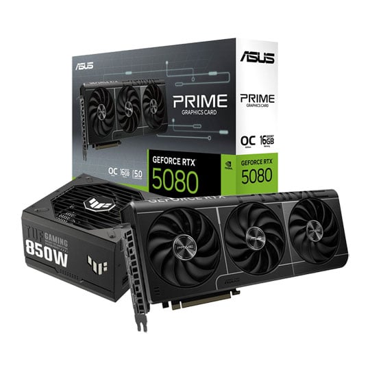 ASUS PRIME NVIDIA GeForce RTX 5080 OC Graphics Card with ASUS TUF Gaming GOLD 850W PSU Bundle