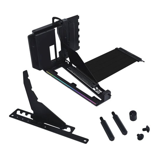Refurbished 200mm Lian Li 4-slot Vertical GPU Kit v4 with ARGB PCIe 5.0 Riser Black