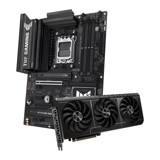 ASUS PRIME NVIDIA GeForce RTX 5080 OC Graphics Card with ASUS TUF GAMING B850-PLUS WIFI Motherboard
