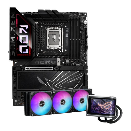 ASUS ROG MAXIMUS Z890 HERO Motherboard with ASUS ROG Ryuo IV 360 ARGB Black AIO Bundle