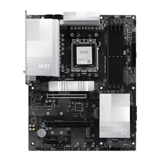 MSI PRO X870E-S EVO Wi-Fi AM5 DDR5 PCIe 5.0 ATX Motherboard MSI PRO X870E-S EVO Wi-Fi AM5 DDR5 PCIe 5.0 ATX Motherboard