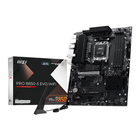 MSI PRO B850-S EVO Wi-Fi AM5 DDR5 PCIe 5.0 ATX Motherboard MSI PRO B850-S EVO Wi-Fi AM5 DDR5 PCIe 5.0 ATX Motherboard