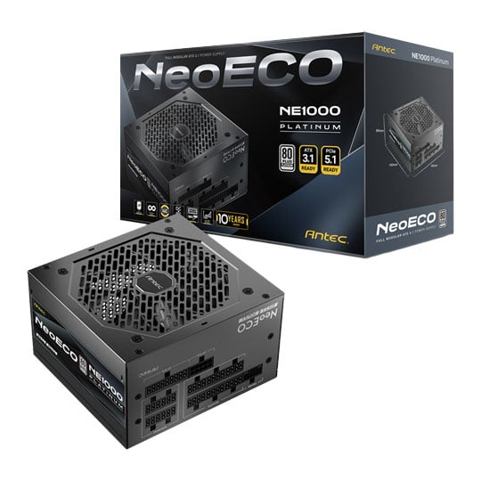Antec NEOECO NE1000 Platinum 1000W Fully Modular 80+ Platinum ATX 3.1 Black Power Supply : image 1