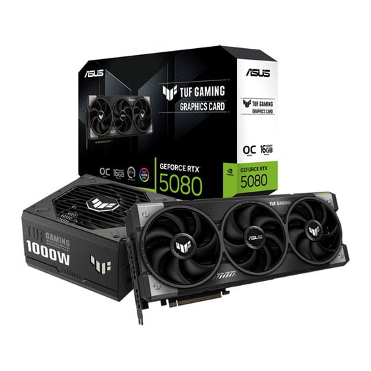 ASUS NVIDIA GeForce RTX 5080 TUF GAMING OC with 1000W TUF GAMING Power Supply Bundle