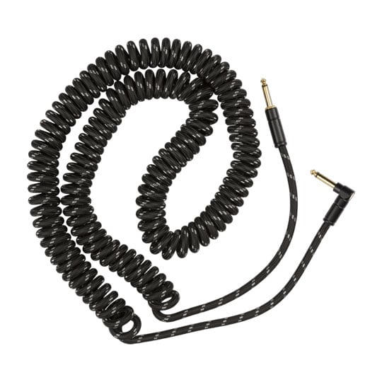 Fender Deluxe Coil Cable, 30', Black Tweed Fender Deluxe Coil Cable, 30', Black Tweed