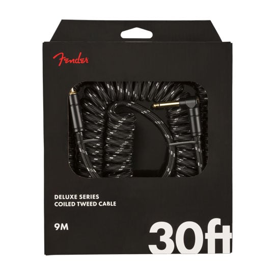 Fender Deluxe Coil Cable, 30', Black Tweed Fender Deluxe Coil Cable, 30', Black Tweed
