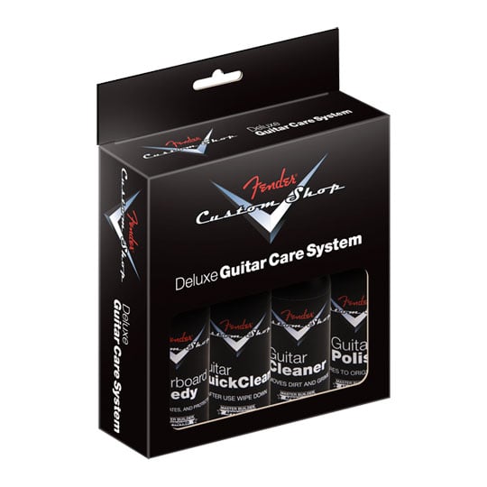 Fender Custom Shop Deluxe Guitar Care System, 4 Pack, Black Fender Custom Shop Deluxe Guitar Care System, 4 Pack, Black
