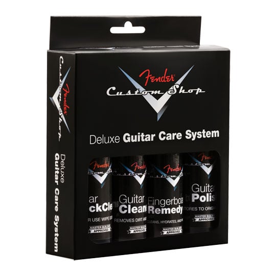 Fender Custom Shop Deluxe Guitar Care System, 4 Pack, Black Fender Custom Shop Deluxe Guitar Care System, 4 Pack, Black