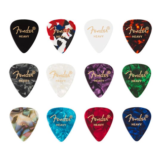 Fender Celluloid Medley Picks, 351 Shape, Heavy - 12 Pack Fender Celluloid Medley Picks, 351 Shape, Heavy - 12 Pack