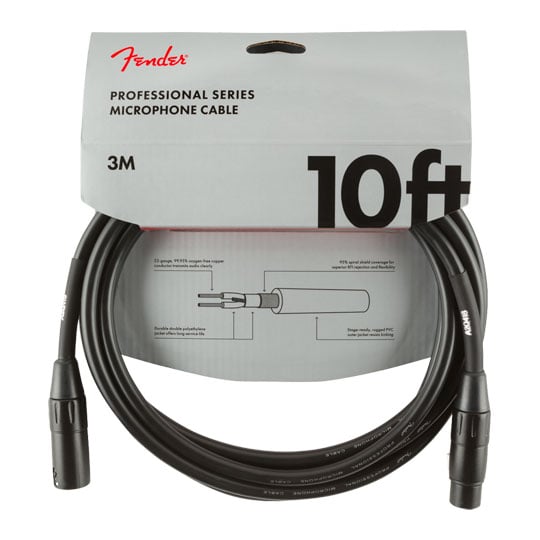 Fender Professional Series Microphone Cable, 10ft, Black : image 4