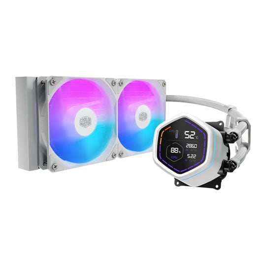 Cooler Master MasterLiquid Core Nex Digital 240 White ARGB All in One Liquid CPU Cooler