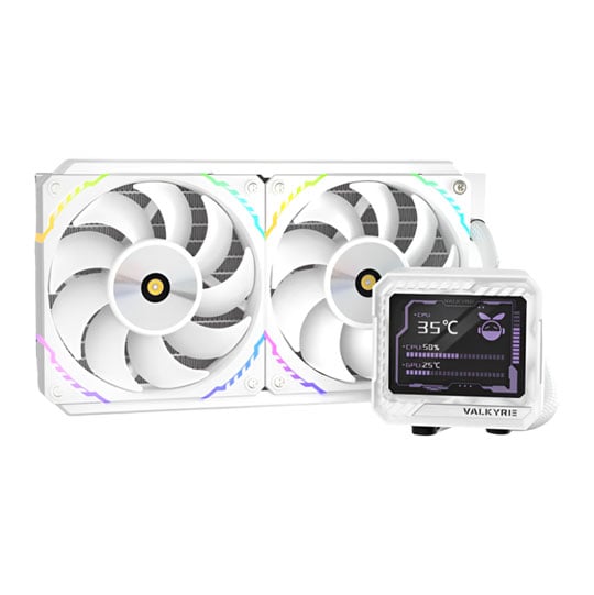 Valkyrie V240 ARGB LCD White 240mm All in One Liquid CPU Cooler Valkyrie V240 ARGB LCD White 240mm All in One Liquid CPU Cooler
