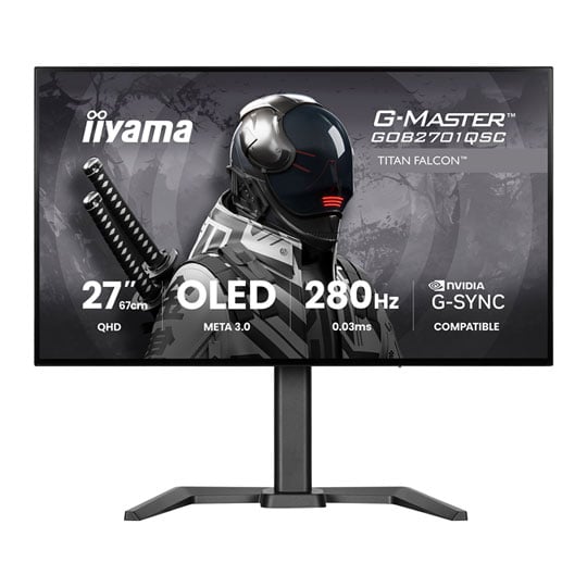 iiyama G-MASTER GOB2701QSC-B1 TITAN FLACON 27" 2K 280Hz G-SYNC HDR OLED Gaming Monitor : image 1