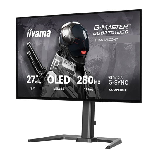 iiyama G-MASTER GOB2701QSC-B1 TITAN FLACON 27" 2K 280Hz G-SYNC HDR OLED Gaming Monitor : image 2