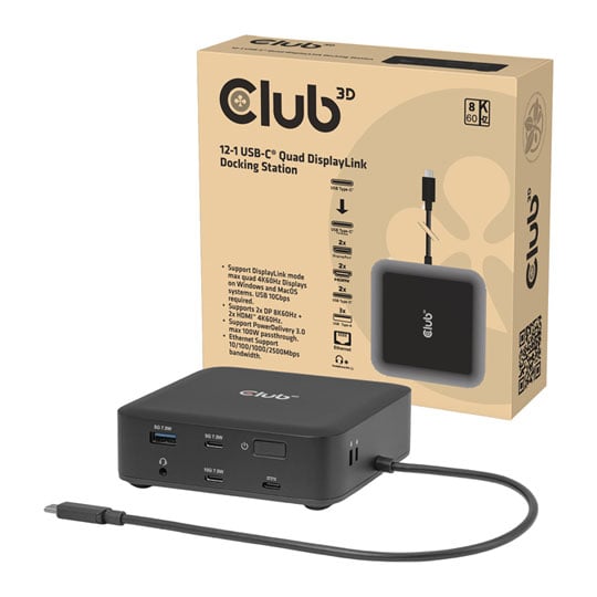 Club 3D CSV-2542 12-1 Quad DisplayLink Docking Station : image 1