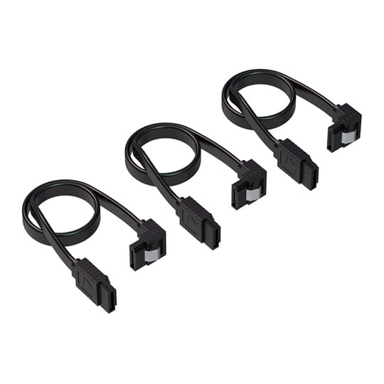 Sabrent CB-SRK3 Triple Pack 50cm SATA III 6Gbps Right Angle Cable with Latch : image 1