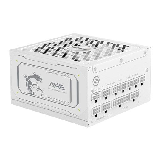 MSI MAG A1000GL PCIE5 WHITE 1000W Fully Modular 80+ Gold ATX 3.1 Black Power Supply : image 1