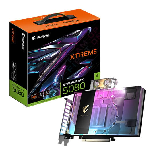 Gigabyte AORUS NVIDIA GeForce RTX 5080 XTREME WATERFORCE WB 16GB Graphics Card : image 1